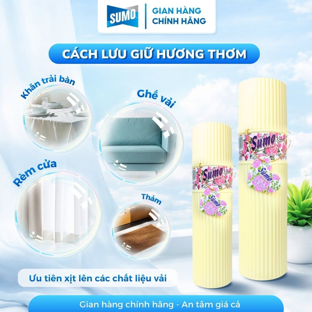  Nước Hoa Xịt Phòng Sumo 400ml Hương Charming - Màu Vàng 