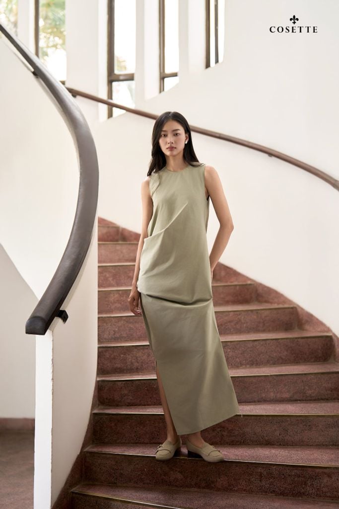  Đầm Imbalanced Fold SageGreen 