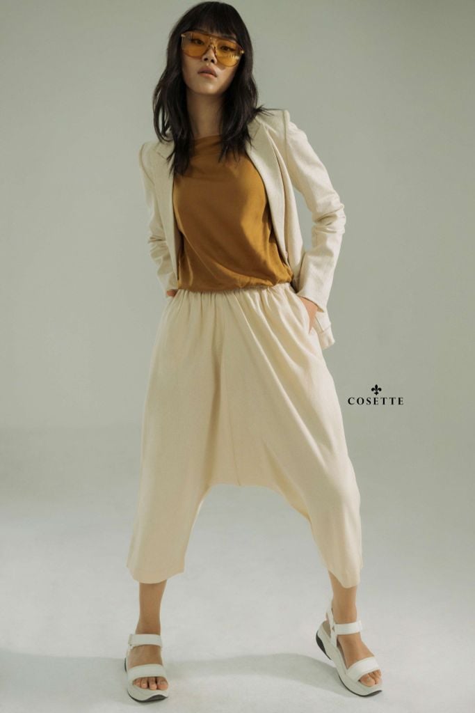  Quần đáy liền thụng kem lưng thun 