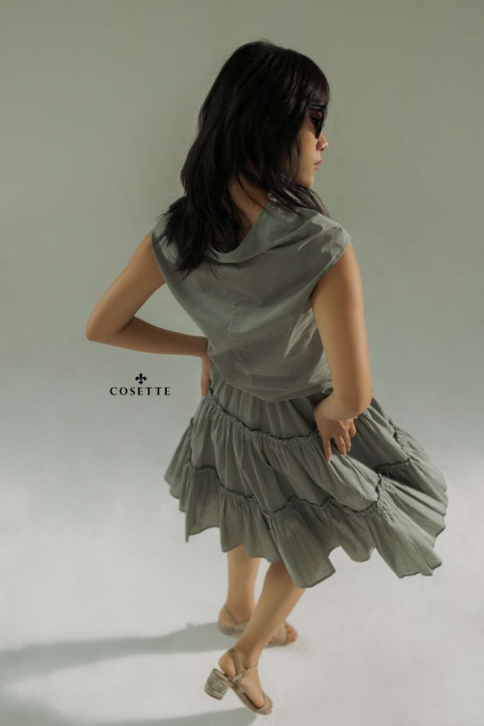  Áo tay liền nhún thun xi măng 