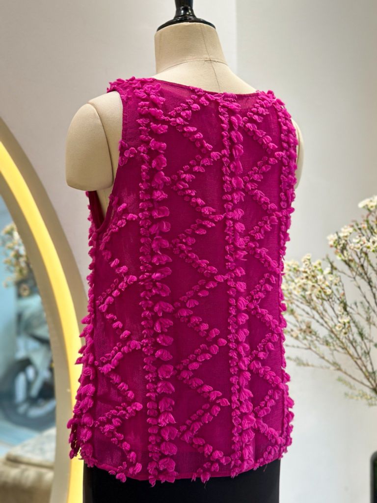  Áo sát nách 2 lớp hồng sen 