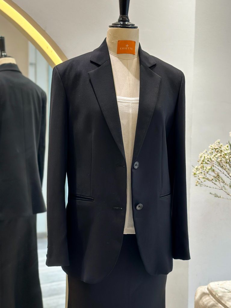  Áo vest 2 lớp đen form rộng 