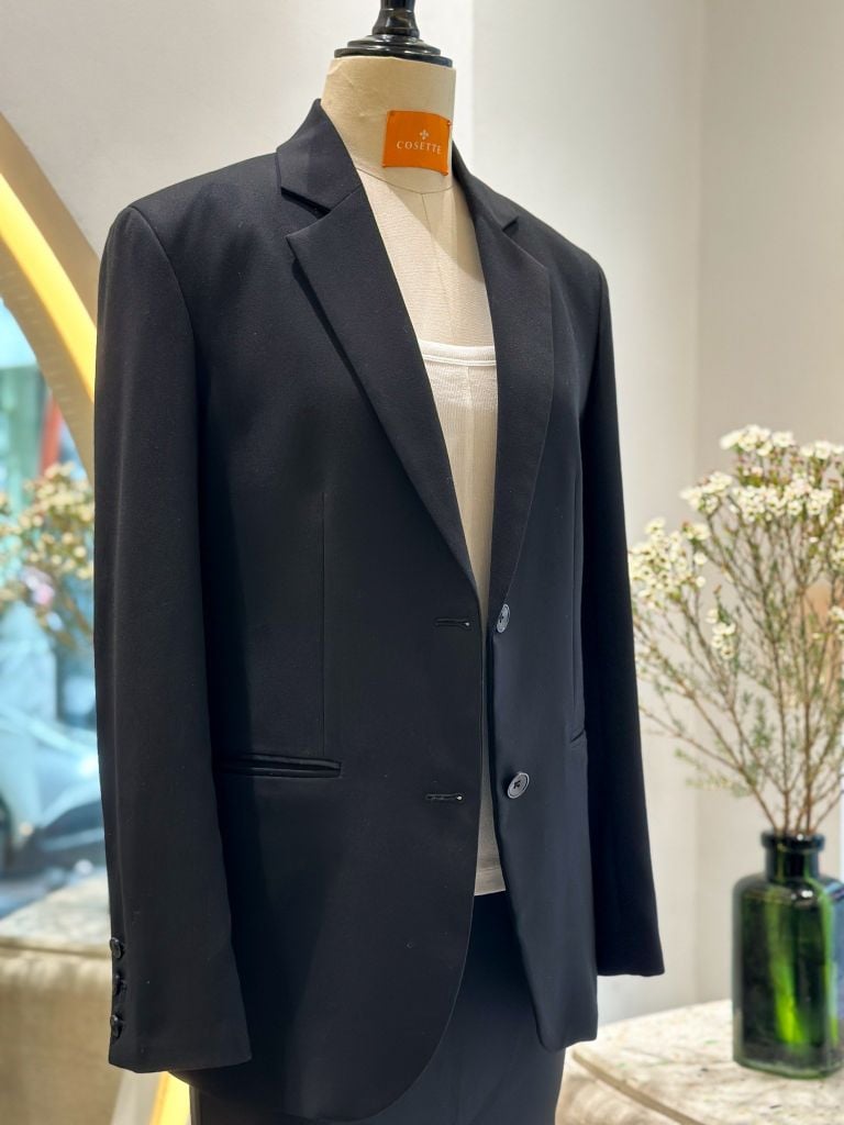  Áo vest 2 lớp đen form rộng 