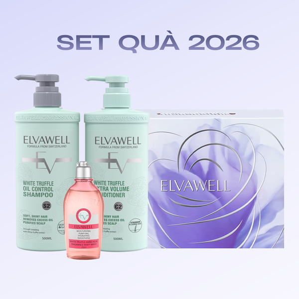  Hộp quà Dầu gội xanh + Sữa tắm La Rose Elvawell 