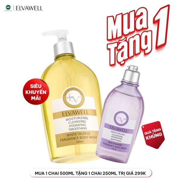  Sữa tắm nước hoa nấm Truffle Elvawell (500ml) - Sữa tắm White Truffle Elvawell - Sugar Honey 