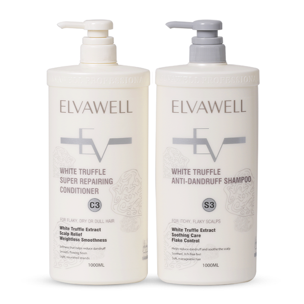  (1000ml) Cặp dầu gội giảm gàu suôn mượt Elvawell 