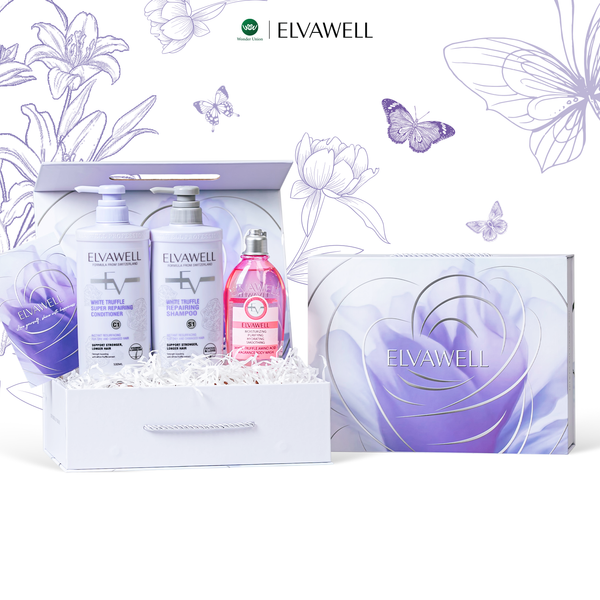  Hộp quà Dầu gội tím + Sữa tắm La Rose Elvawell 
