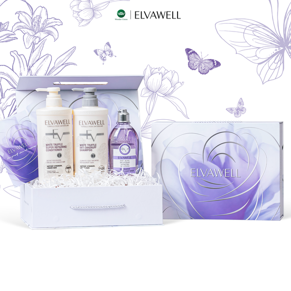  Hộp quà Dầu gội trắng + Sữa tắm Soul Healing Elvawell 