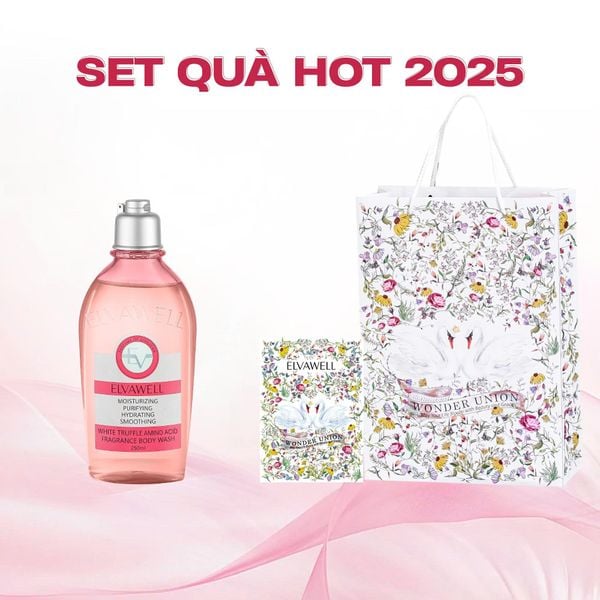  Túi quà thiên nga Sữa tắm nấm Truffle hương nước hoa La Rose 250ml Elvawell 