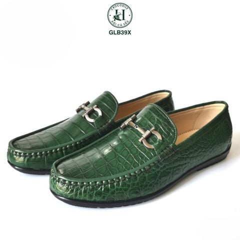 GLB39X – Giày lười da bụng cá sấu phiên bản màu xanh Green | Có sẵn – Đẳng cấp và khác biệt