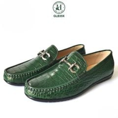 GLB39X – Giày lười da bụng cá sấu phiên bản màu xanh Green | Có sẵn – Đẳng cấp và khác biệt