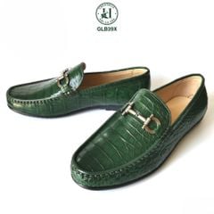 GLB39X – Giày lười da bụng cá sấu phiên bản màu xanh Green | Có sẵn – Đẳng cấp và khác biệt