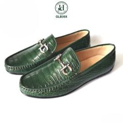 GLB39X – Giày lười da bụng cá sấu phiên bản màu xanh Green | Có sẵn – Đẳng cấp và khác biệt