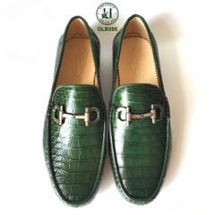 GLB39X – Giày lười da bụng cá sấu phiên bản màu xanh Green | Có sẵn – Đẳng cấp và khác biệt