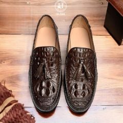 GLG68 – Giày lười đế cao da gù cá sấu thật | Sang trọng – Cá tính – Độc bản