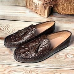 GLG68 – Giày lười đế cao da gù cá sấu thật | Sang trọng – Cá tính – Độc bản