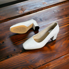 GCS3VT – GIÀY NỮ DA CÁ SẤU MÀU TRẮNG – THANH LỊCH & ĐẲNG CẤP PHÁI ĐẸP