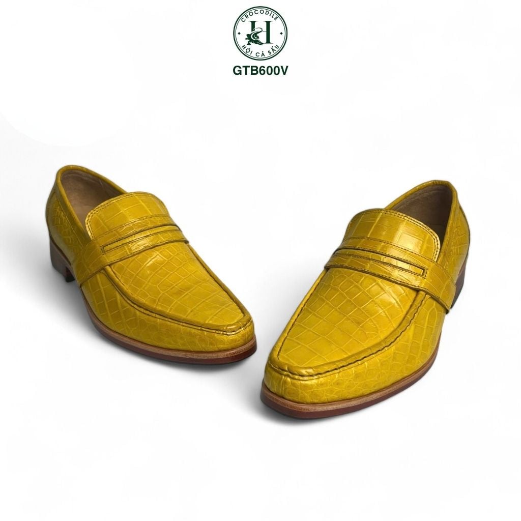 GTB600V – Giày Tây không dây da bụng cá sấu màu vàng | Cá tính độc bản – Sắc độ của người tiên phong