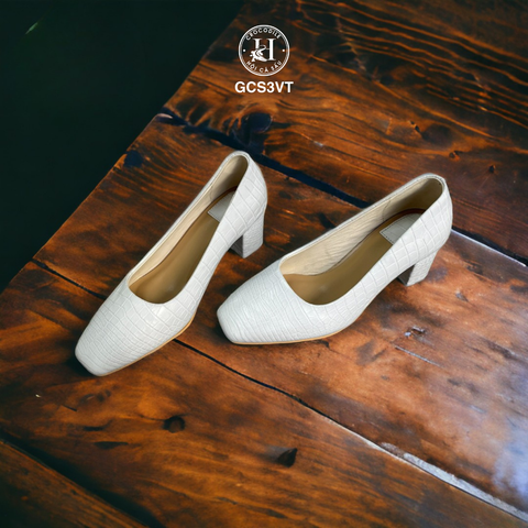 GCS3VT – GIÀY NỮ DA CÁ SẤU MÀU TRẮNG – THANH LỊCH & ĐẲNG CẤP PHÁI ĐẸP