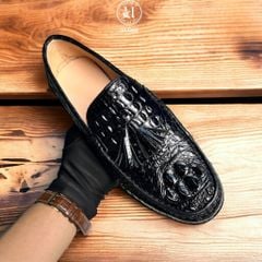 GLG68 – Giày lười đế cao da gù cá sấu thật | Sang trọng – Cá tính – Độc bản