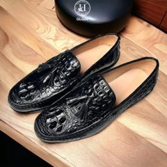 GLG68 – Giày lười đế cao da gù cá sấu thật | Sang trọng – Cá tính – Độc bản