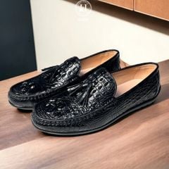 GLG68 – Giày lười đế cao da gù cá sấu thật | Sang trọng – Cá tính – Độc bản