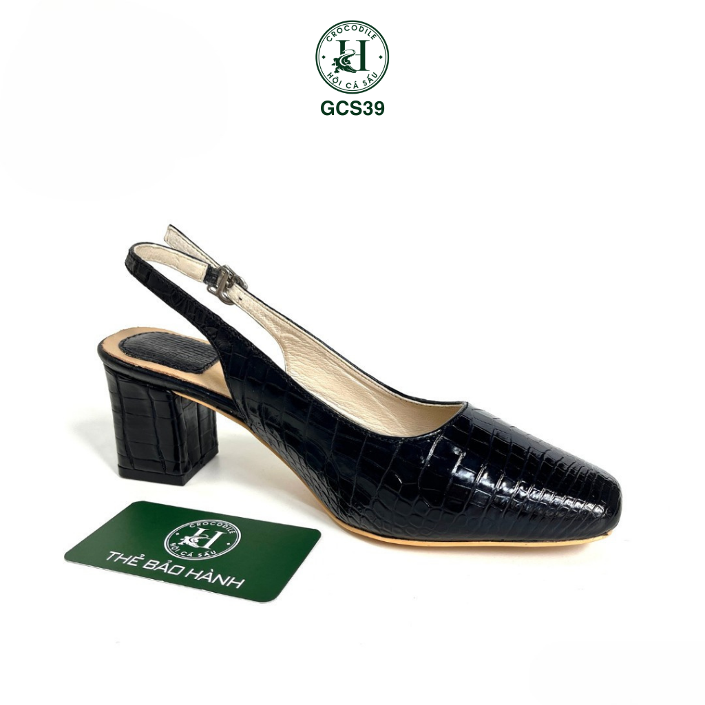 Giày nữ da cá sấu cao cấp mũi vuông GCS39