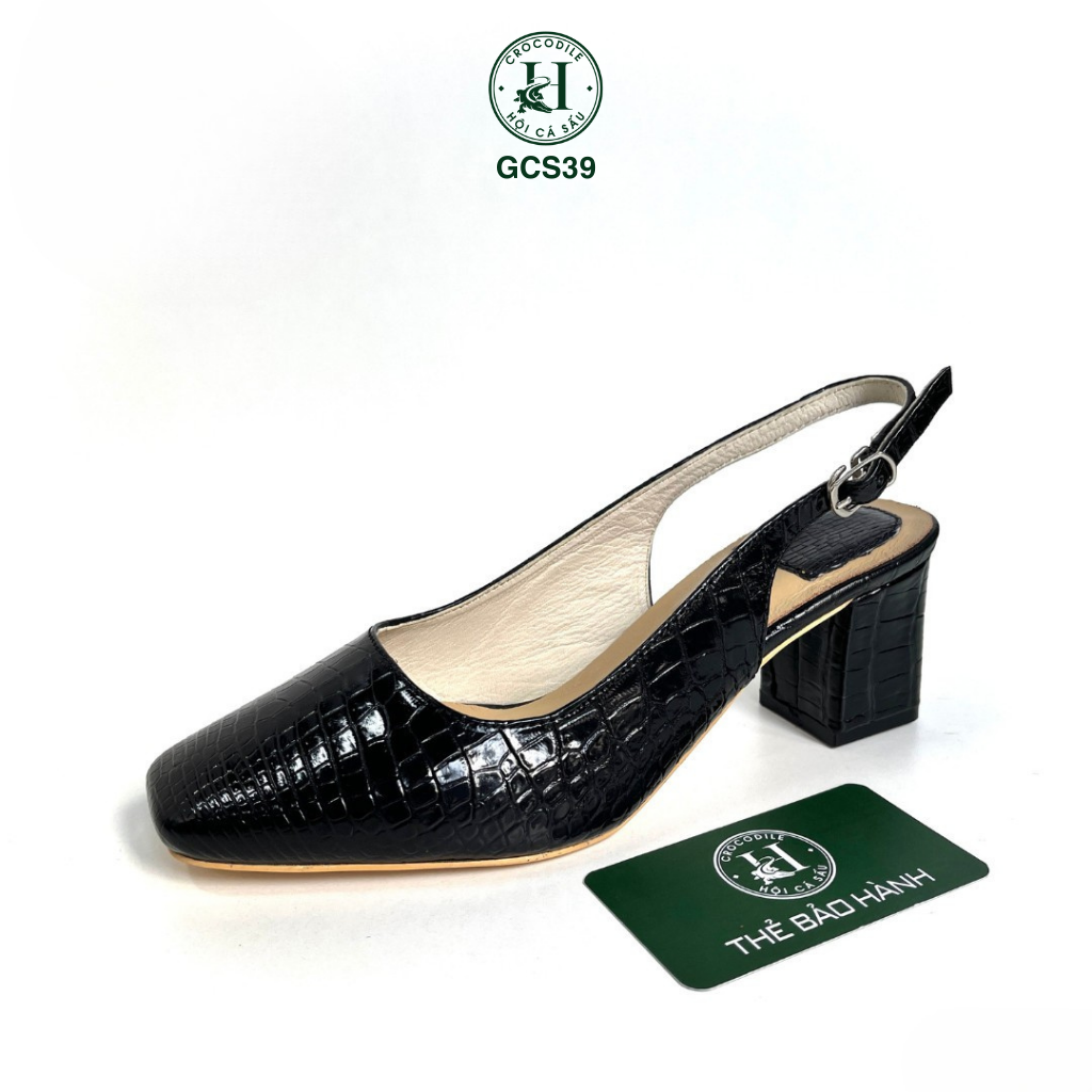 Giày nữ da cá sấu cao cấp mũi vuông GCS39