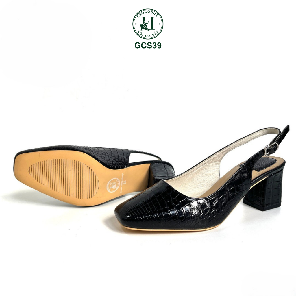 Giày nữ da cá sấu cao cấp mũi vuông GCS39