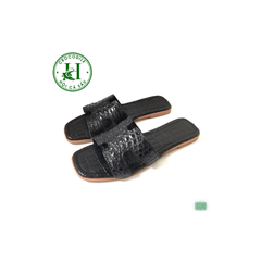 Dép nữ quai ngang cá sấu HỘI CÁ SẤU CROCODILE H39, khâu đế thủ công đi êm chân, BH 5 năm