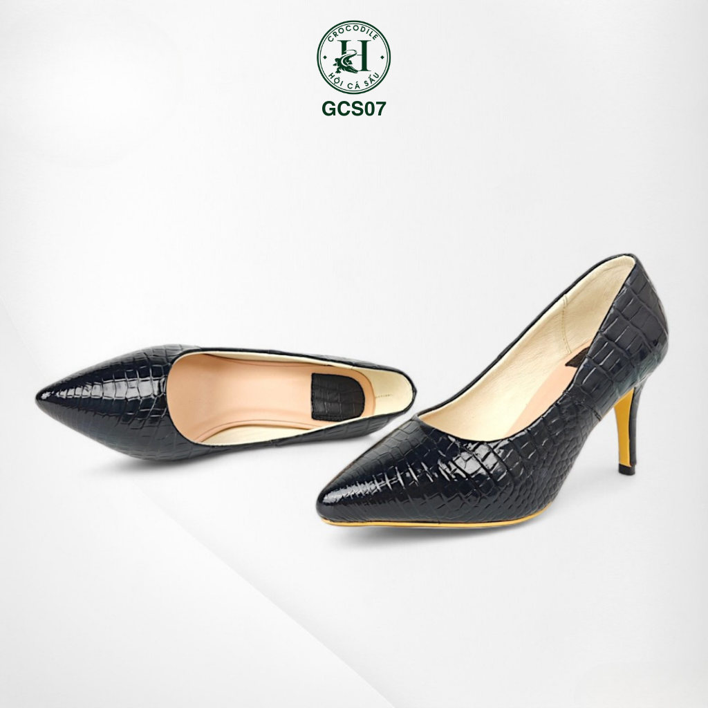 Giày nữ cao gót da cá sấu cao cấp GCS07