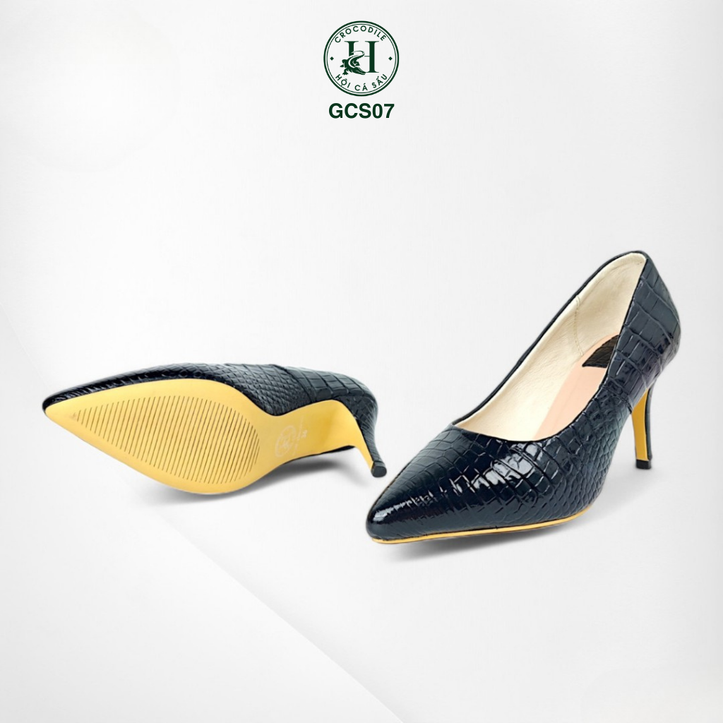 Giày nữ cao gót da cá sấu cao cấp GCS07