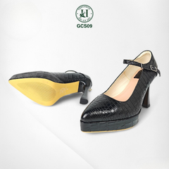 Giày nữ đế đúp da bụng cá sấu cao cấp GCS09