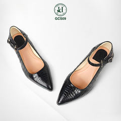 Giày nữ đế đúp da bụng cá sấu cao cấp GCS09
