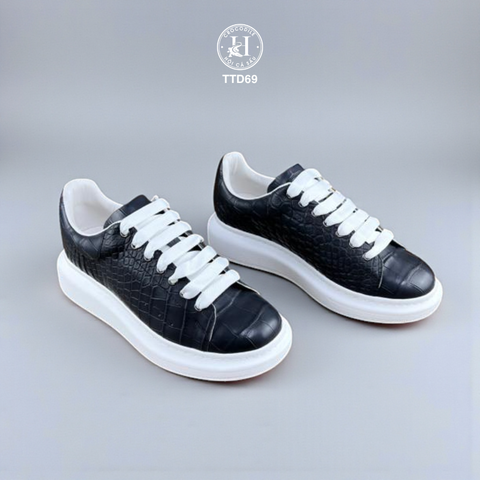 TTD69 – GIÀY THỂ THAO DA CÁ SẤU ĐEN LUXURY – CHUẨN PHONG CÁCH QUÝ ÔNG HIỆN ĐẠI