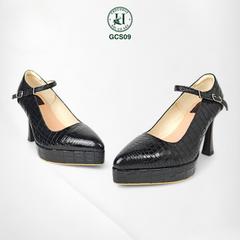 Giày nữ đế đúp da bụng cá sấu cao cấp GCS09