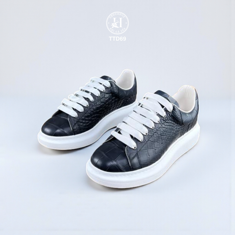TTD69 – GIÀY THỂ THAO DA CÁ SẤU ĐEN LUXURY – CHUẨN PHONG CÁCH QUÝ ÔNG HIỆN ĐẠI