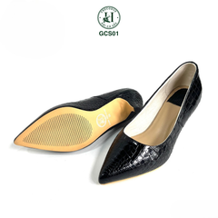 Giày nữ cao gót da cá sấu cao cấp GCS01 , cao 5cm