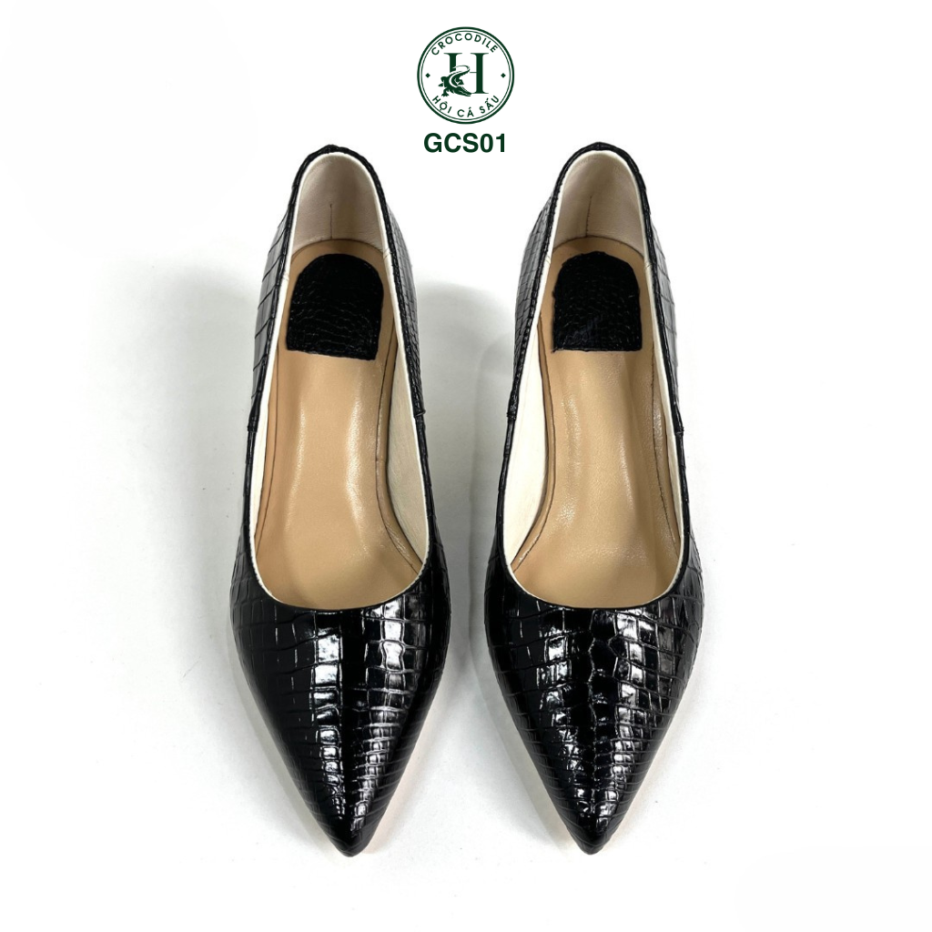 Giày nữ cao gót da cá sấu cao cấp GCS01 , cao 5cm