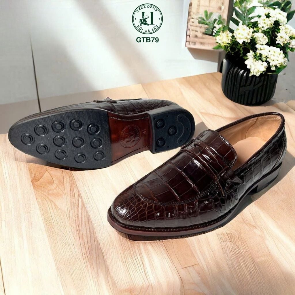 GTB79 – Giày Tây không dây da bụng cá sấu | Tối giản lịch lãm – Đẳng cấp vượt thời gian