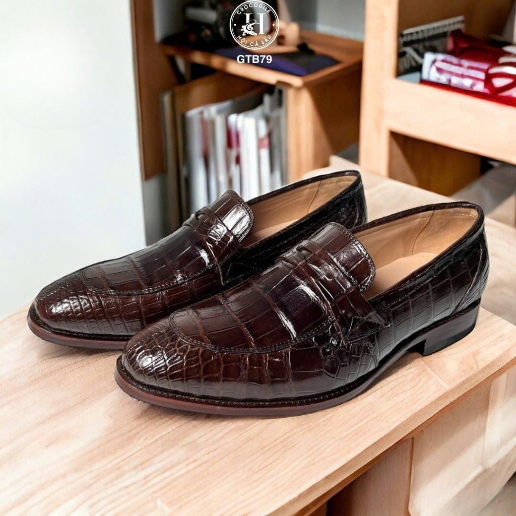 GTB79 – Giày Tây không dây da bụng cá sấu | Tối giản lịch lãm – Đẳng cấp vượt thời gian