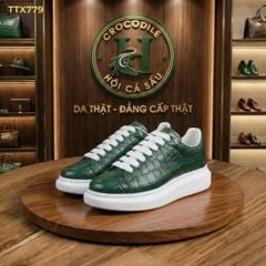 TTX779 – GIÀY THỂ THAO DA CÁ SẤU XANH LUXURY – SẮC XANH CỦA NGƯỜI TIÊN PHONG