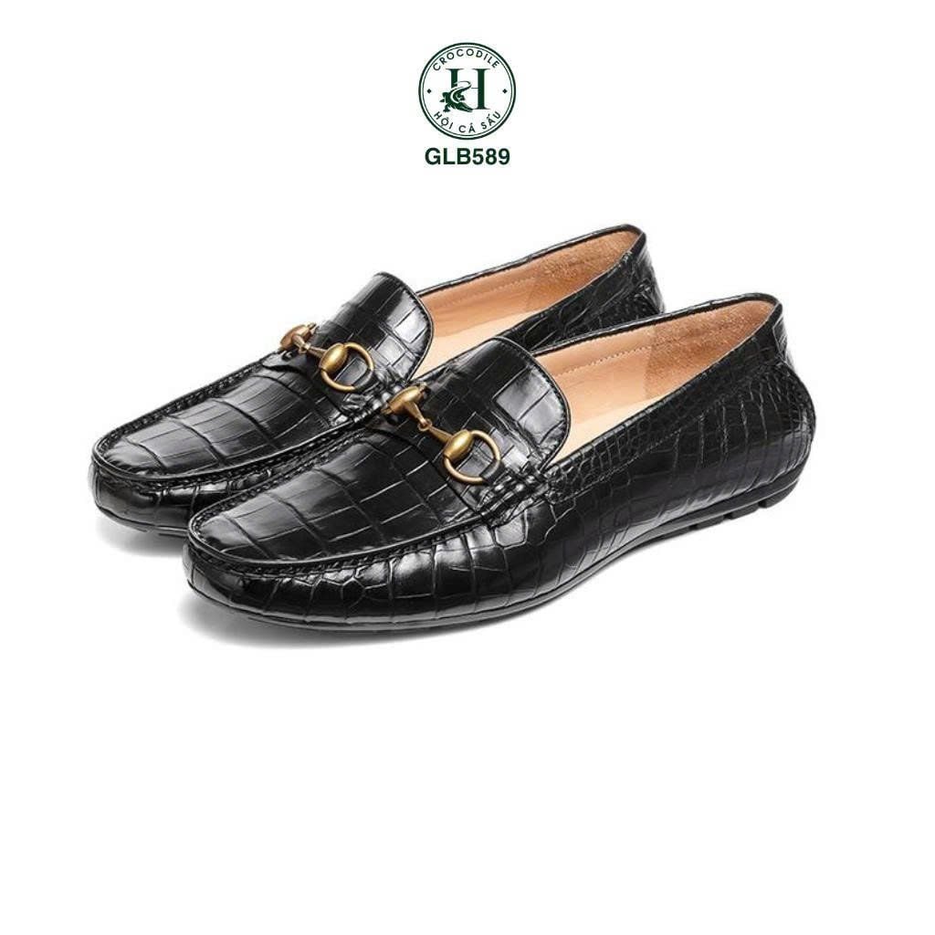 GIÀY MOCCASIN DA BỤNG CÁ SẤU GLB589 – ÊM CHÂN, CHẮC GU, CHUẨN ĐẲNG CẤP QUÝ ÔNG
