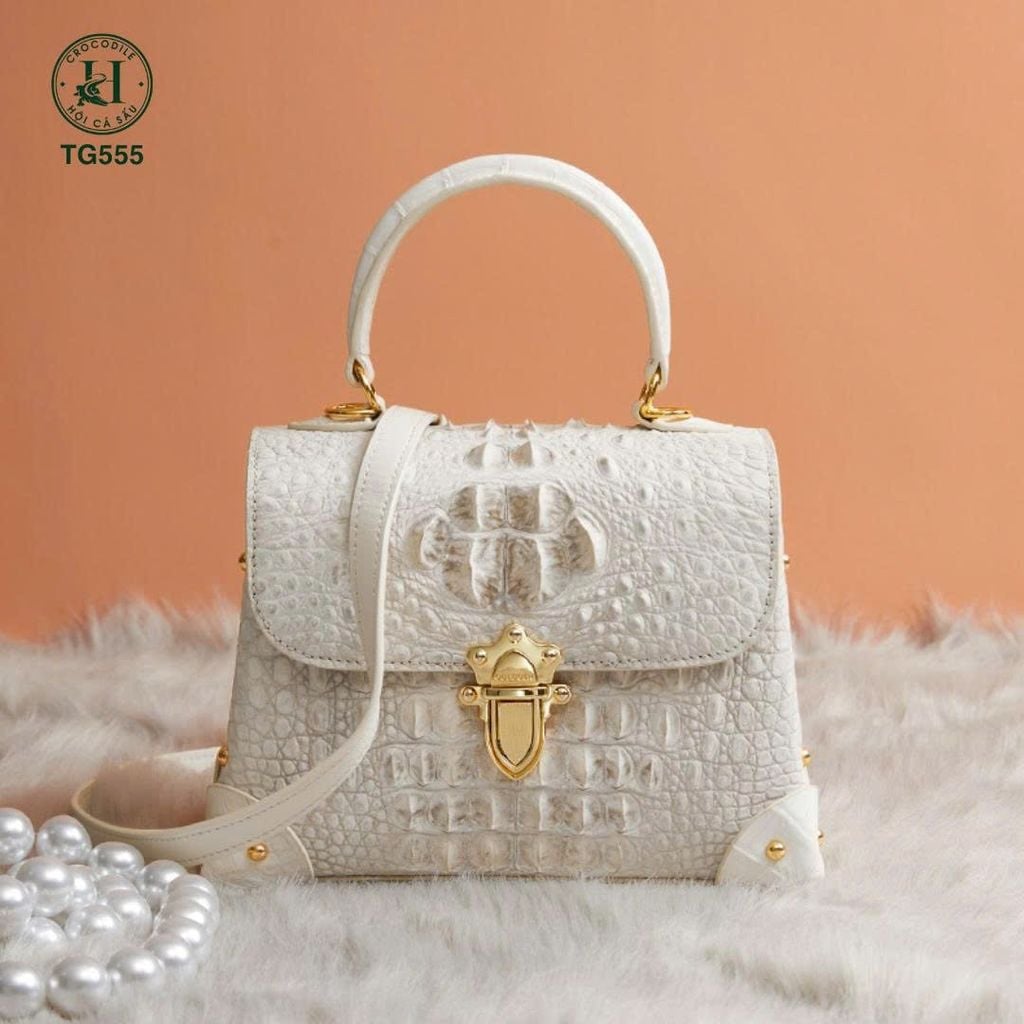 TG555 – TÚI XÁCH DA CÁ SẤU BẠCH TẠNG HIMALAYA – TINH TẾ TỚI TỪNG MILIMET