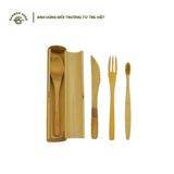  Set muỗng nĩa dao bàn chải đánh răng kèm hộp đựng cá nhân | Bambo multi-function set 