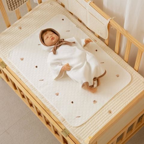 Thảm lót chống thấm Dotori Airy Waterproof Pad Organic Cotton 100% thấm hút tốt - PU cao cấp chống trượt