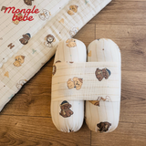 Bộ 2 Gối Ôm Chắn Chống Lật Mongle Bebe Hàn Quốc Muslin Mềm Mịn Giúp Bé Ngủ Ngon 30x13cm