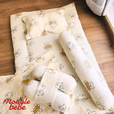 Gối Ôm Cho Bé Mongle Bebe Hàn Quốc Muslin Mềm Mịn Cho Bé Ngủ Ngon 60x10cm