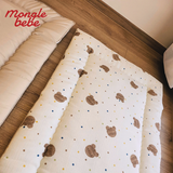Nệm Bông Lót Nôi Ngủ Trưa Cho Trẻ Mongle Bebe Muslin Mềm Mịn 60x100cm