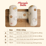 Bộ 2 Gối Ôm Chắn Chống Lật Mongle Bebe Hàn Quốc Muslin Mềm Mịn Giúp Bé Ngủ Ngon 30x13cm